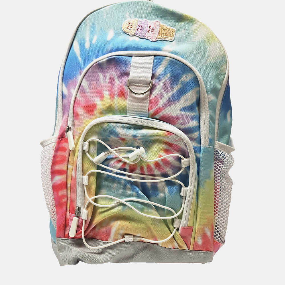 Pottery Barn Teen Recycled Gear Up Rainbow Tie Dye Large Backpack 17"H READ